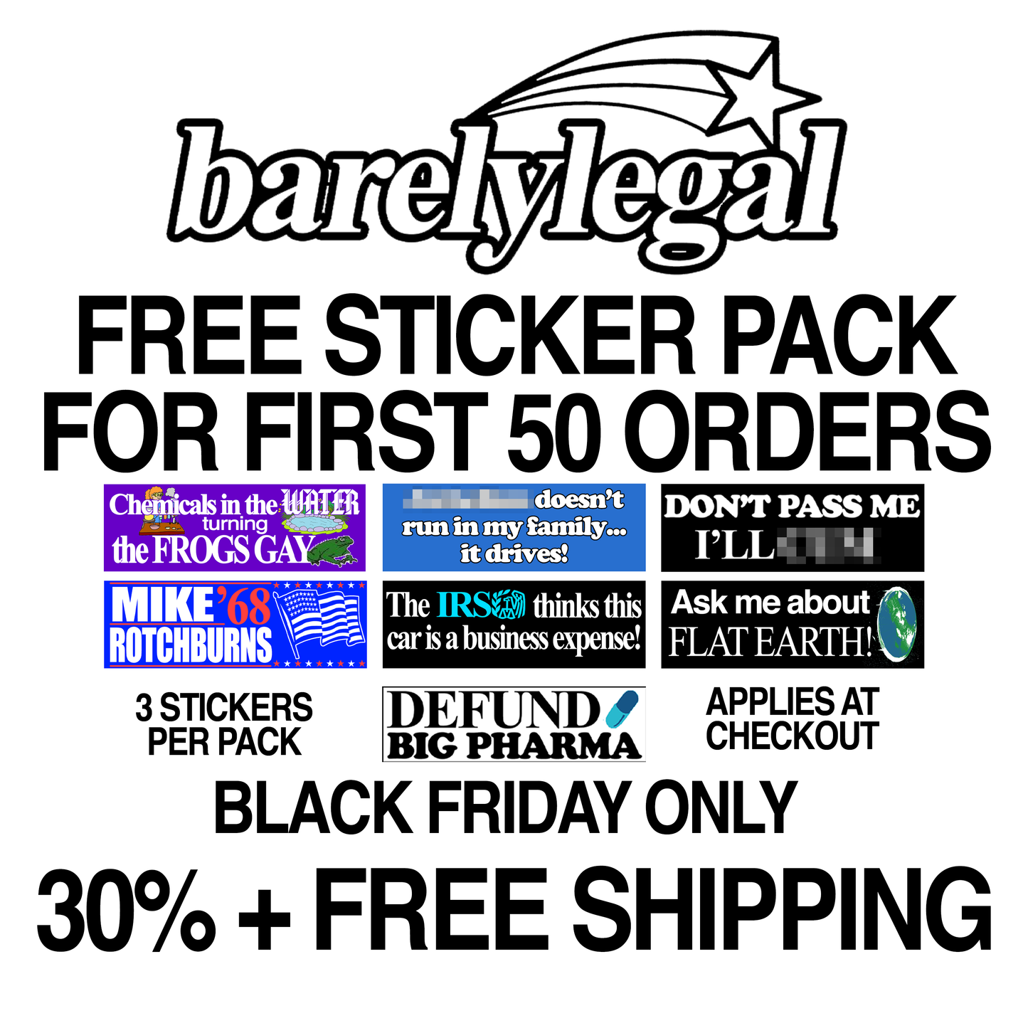 FREE STICKER PACK FOR BLACK FRIDAY