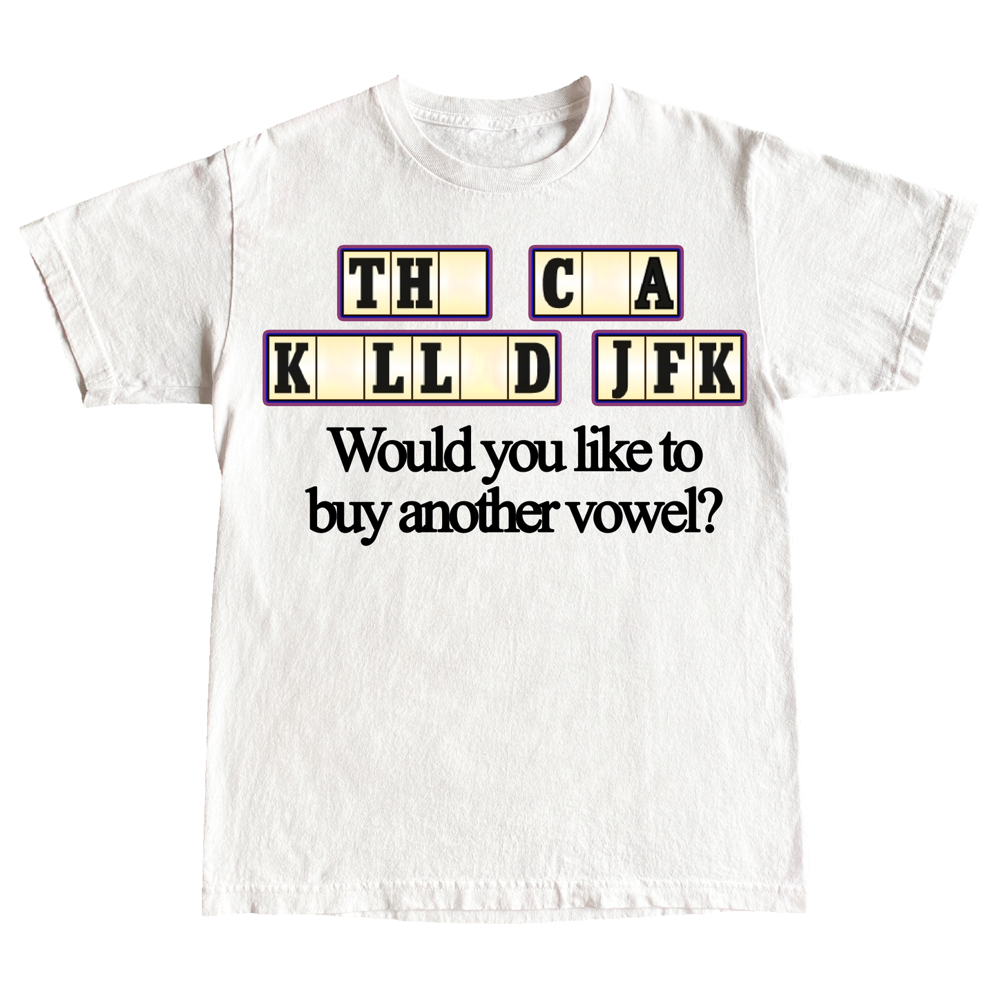 BUY A VOWEL" 6oz COTTON T-SHIRT