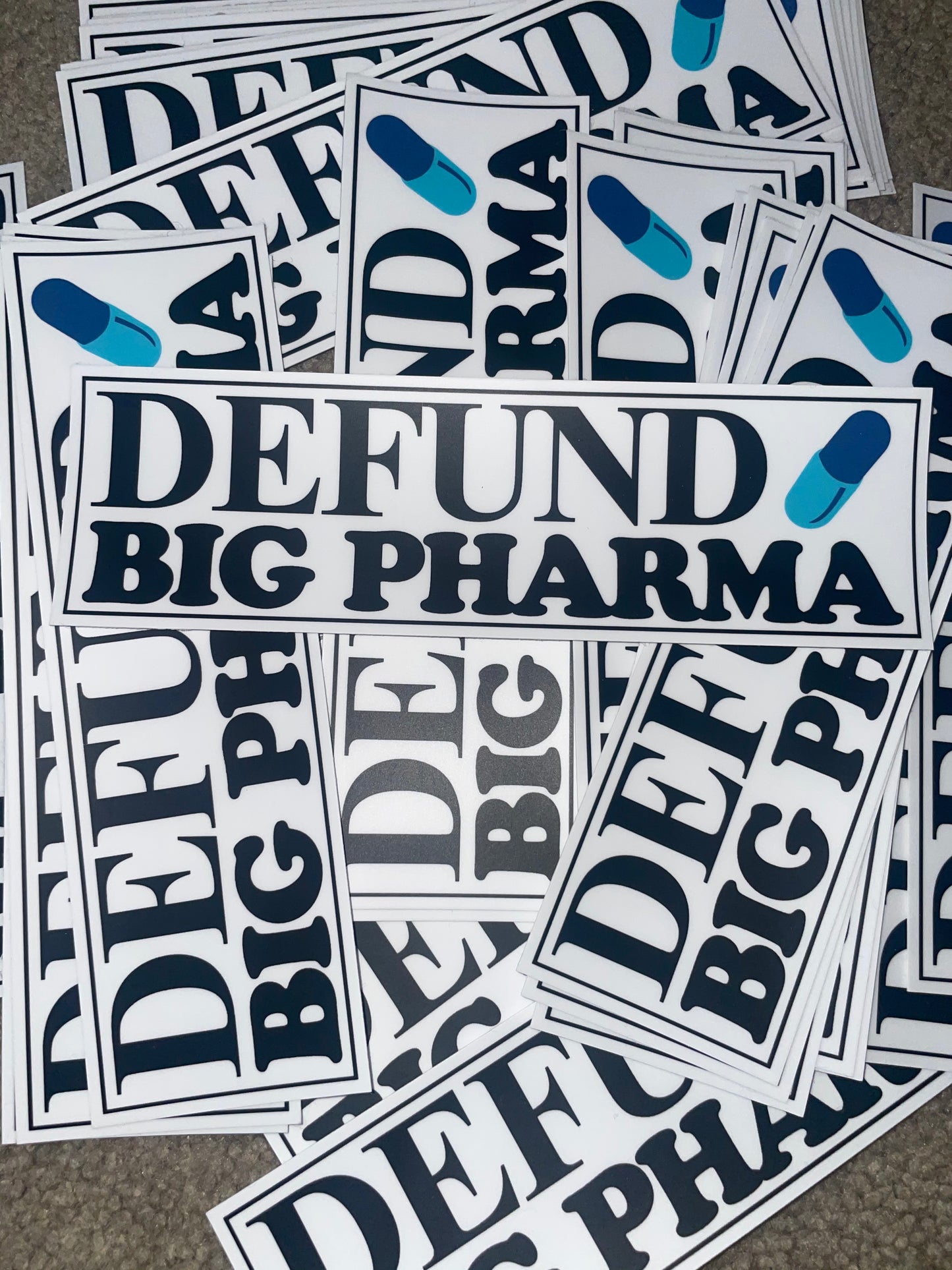 DEFUND BIG PHARMA BUMPER STICKER