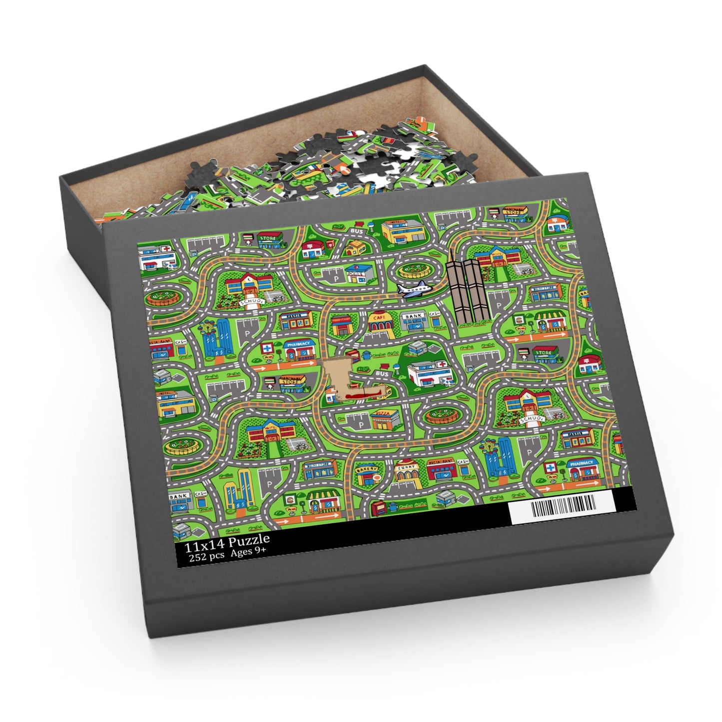 City Roadmap Puzzle – Kids' Play Mat Jigsaw (120/252/500 pcs)