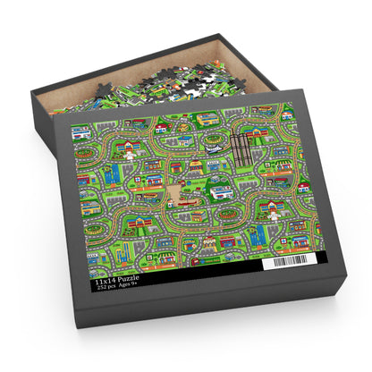 City Roadmap Puzzle – Kids' Play Mat Jigsaw (120/252/500 pcs)