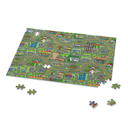 City Roadmap Puzzle – Kids' Play Mat Jigsaw (120/252/500 pcs)