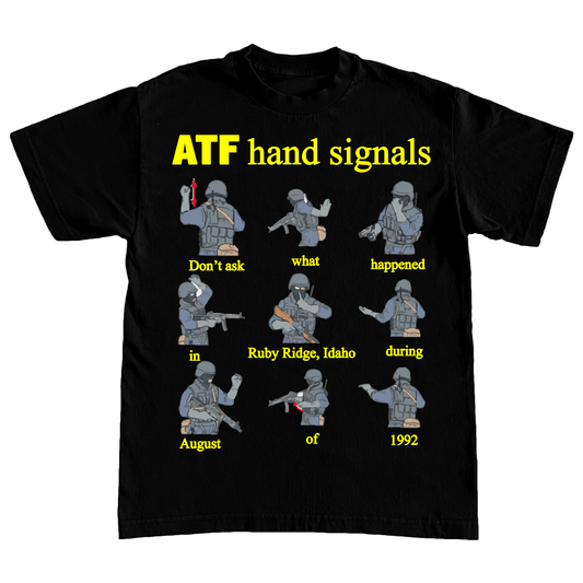 "ATF HAND SIGNS" 6oz COTTON TSHIRT