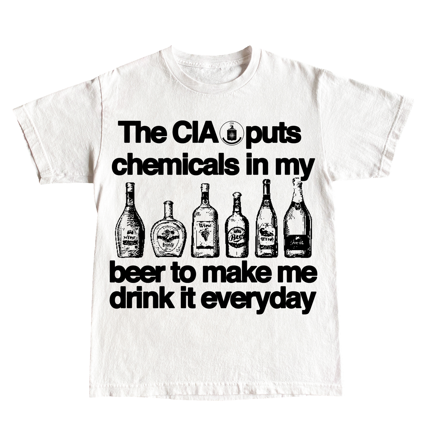 "CIA BEER CHEMICALS" 6oz COTTON T-SHIRT