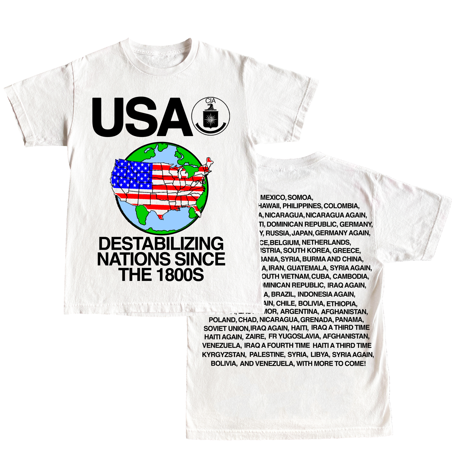 "CIA USA" 6oz COTTON T-SHIRT