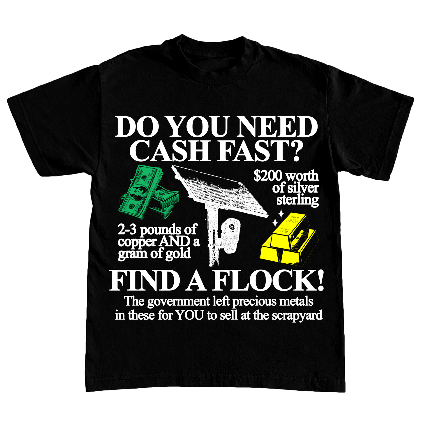 "FIND A FLOCK" 6oz COTTON TSHIRT