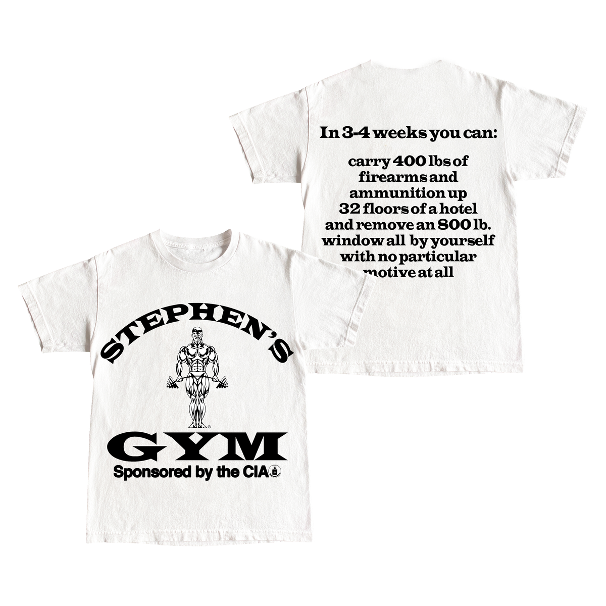 "STEPHEN'S GYM" 6oz COTTON T-SHIRT