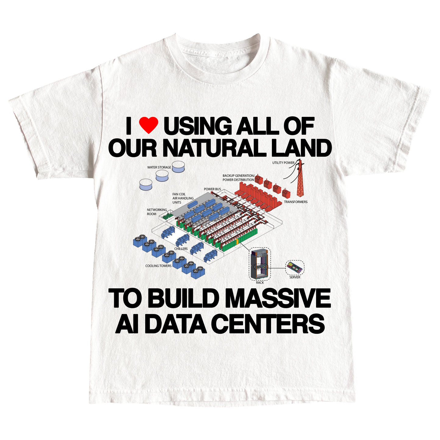 "AI DATACENTERS" 6oz COTTON T-SHIRT